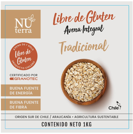 Avena Tradicional Integral Libre de Gluten 1 kilo