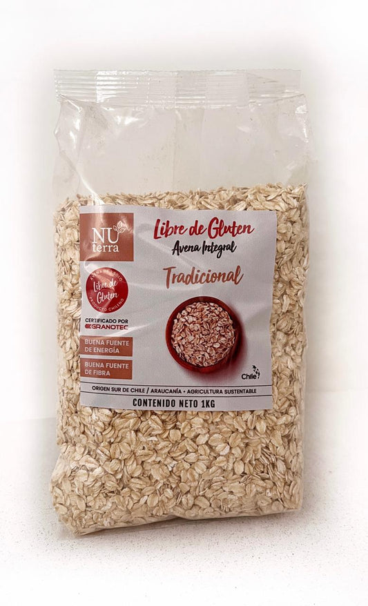 Avena tradicional integral Libre de Gluten 1 kilo